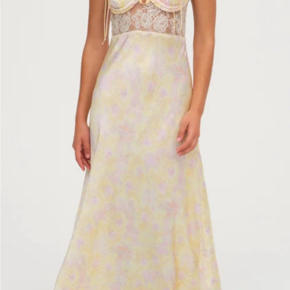 For Love and Lemons - Floral Lace Trim Nightgown